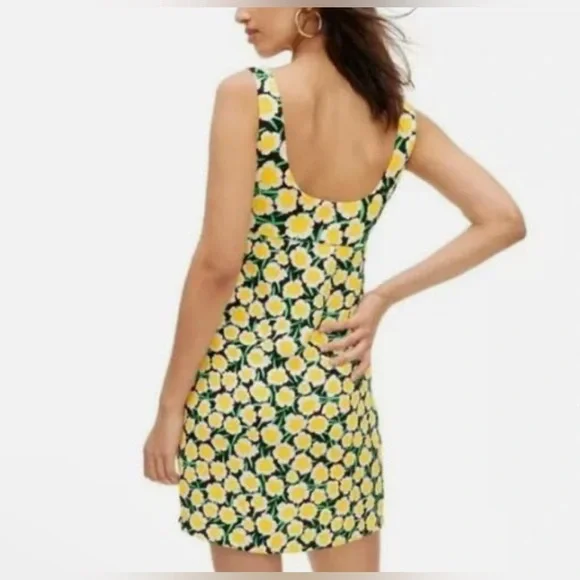 DVF Diane Von Furstenberg Target Collab 90s Yellow Floral minidress new size 14 - Picture 2 of 5